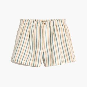 Madewell Linen Blend Shorts in Stripe BNWT Large